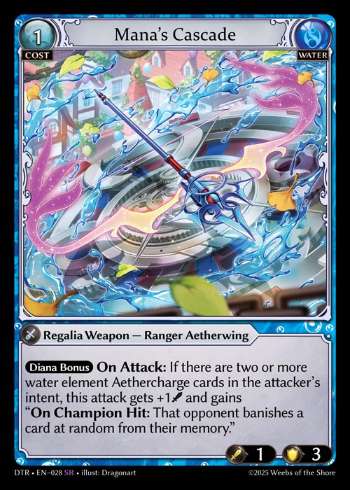 Mana's Cascade DTR-EN-028-Normal-Super Rare (SR) - Distorted Reflections - Grand Archive Card