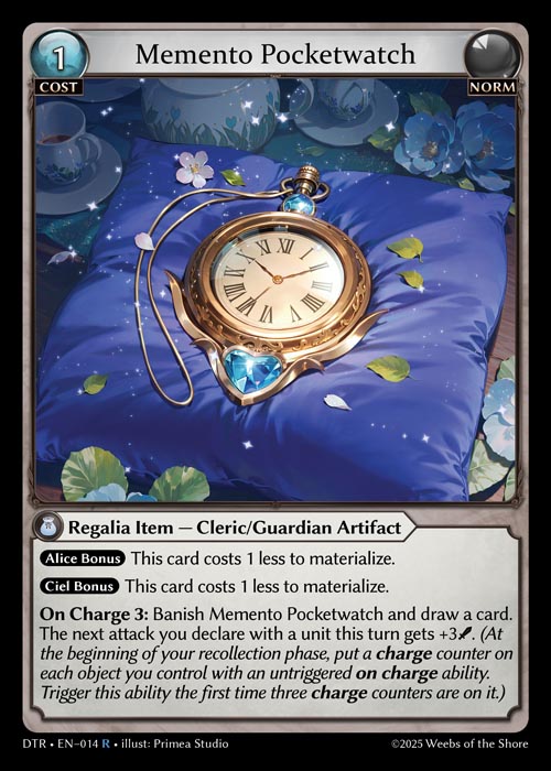 Memento Pocketwatch DTR-EN-014-Normal-Rare (R) - Distorted Reflections - Grand Archive Card