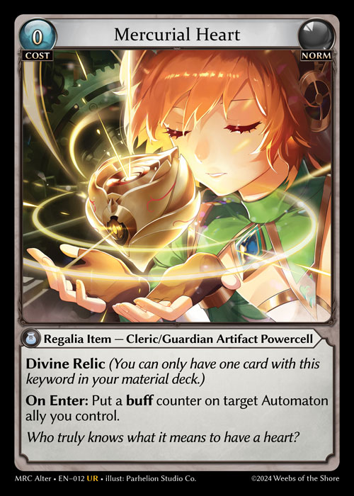 Mercurial Heart MRC Alter-EN-012-Foil-Ultra Rare (UR) - Mercurial Heart Alter Edition - Grand Archive Card
