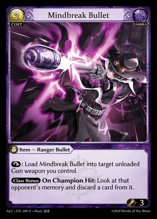 Mindbreak Bullet ALC-EN-209-Normal-Rare (R) - Alchemical Revolution - Grand Archive Card