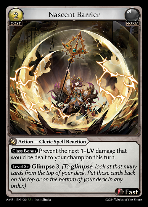 Nascent Barrier AMB-EN-064-Foil-Uncommon (U) - Mortal Ambition - Grand Archive Card