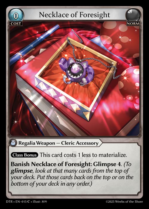 Necklace of Foresight DTR-EN-015-Normal-Common (C) - Distorted Reflections - Grand Archive Card