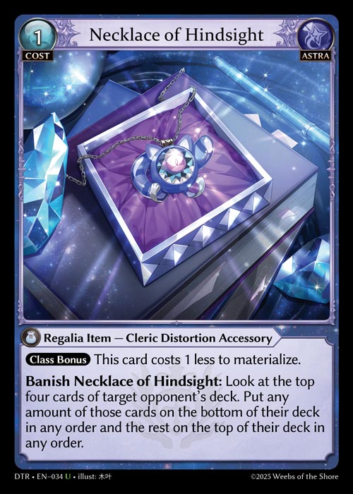 Necklace of Hindsight DTR-EN-034-Normal-Uncommon (U) - Distorted Reflections - Grand Archive Card