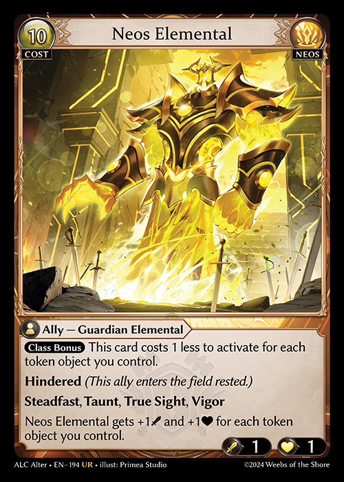 Neos Elemental ALC Alter-EN-194-Normal-Ultra Rare (UR) - Alchemical Revolution Alter Edition - Grand Archive Card