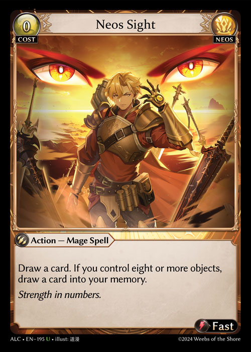 Neos Sight ALC-EN-195-Normal-Uncommon (U) - Alchemical Revolution - Grand Archive Card