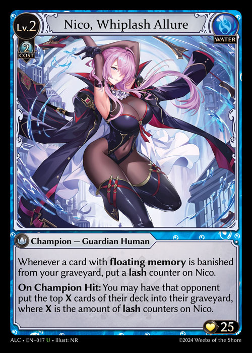 Nico, Whiplash Allure ALC-EN-017-Normal-Uncommon (U) - Alchemical Revolution - Grand Archive Card