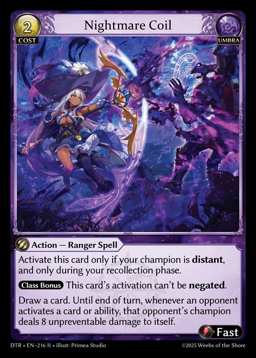 Nightmare Coil DTR-EN-216-Normal-Rare (R) - Distorted Reflections - Grand Archive Card