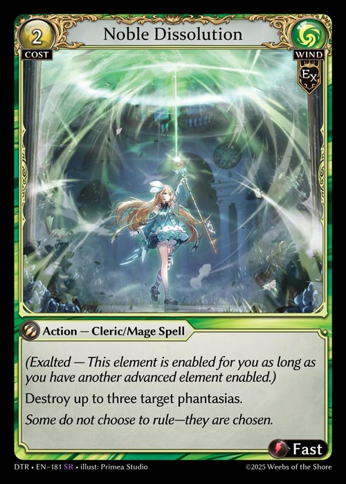 Noble Dissolution DTR-EN-181-Normal-Super Rare (SR) - Distorted Reflections - Grand Archive Card