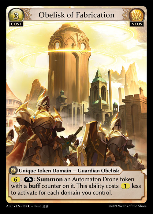 Obelisk of Fabrication ALC-EN-197-Normal-Common (C) - Alchemical Revolution - Grand Archive Card