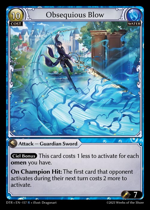 Obsequious Blow DTR-EN-157-Normal-Rare (R) - Distorted Reflections - Grand Archive Card