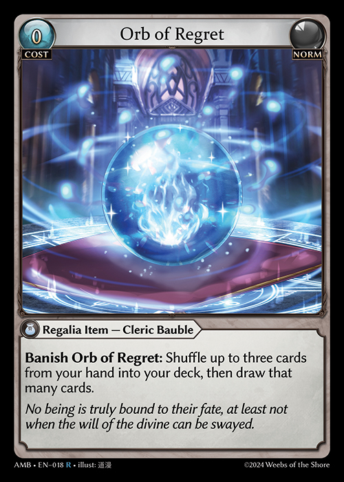 Orb of Regret AMB-EN-018-Normal-Rare (R) - Mortal Ambition - Grand Archive Card