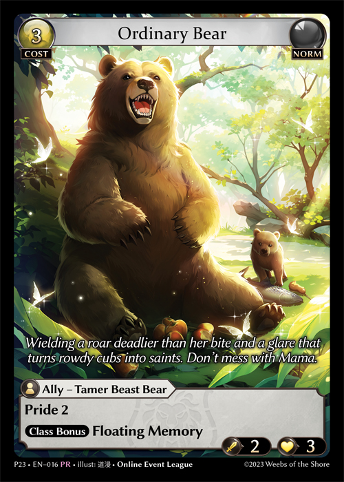 Ordinary Bear P23-EN-016-Normal-Promotional Rare (PR) - Promotional 2023 - Grand Archive Card