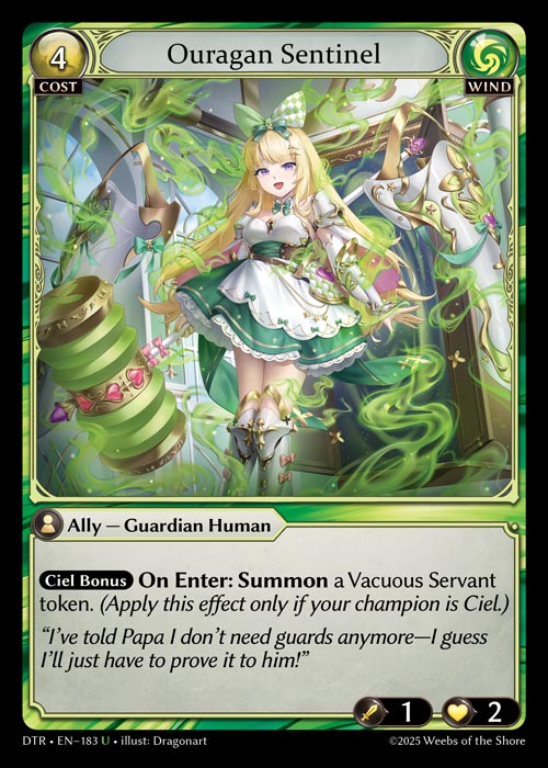Ouragan Sentinel DTR-EN-183-Normal-Uncommon (U) - Distorted Reflections - Grand Archive Card