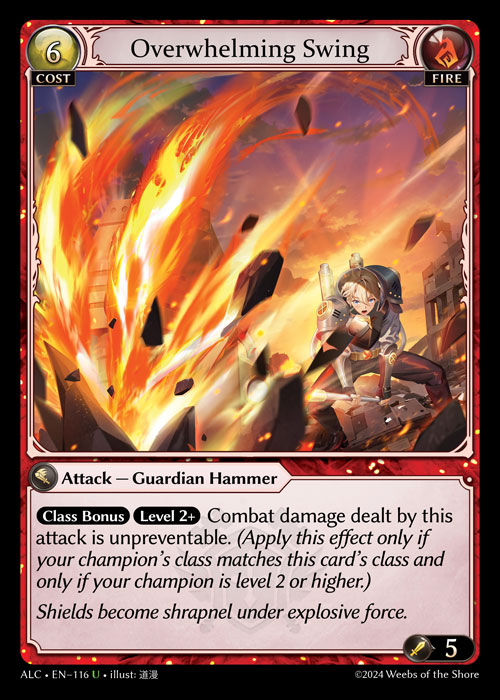 Overwhelming Swing ALC-EN-116-Normal-Uncommon (U) - Alchemical Revolution - Grand Archive Card