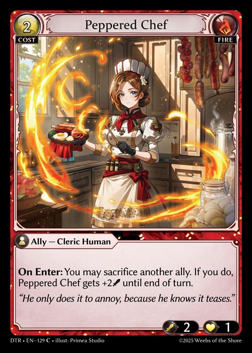 Peppered Chef DTR-EN-129-Normal-Common (C) - Distorted Reflections - Grand Archive Card