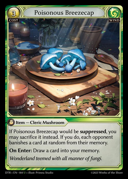 Poisonous Breezecap DTR-EN-184-Normal-Uncommon (U) - Distorted Reflections - Grand Archive Card