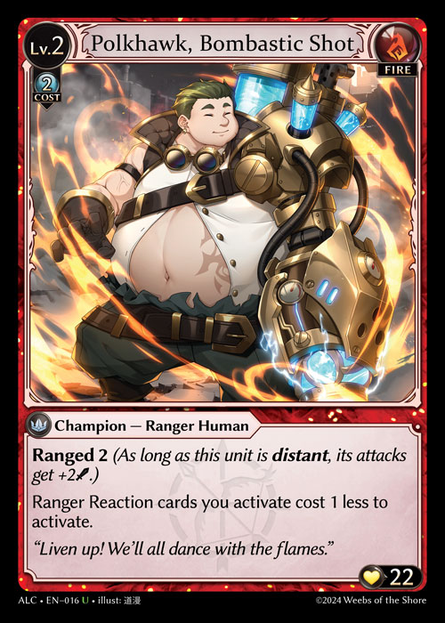Polkhawk, Bombastic Shot ALC-EN-016-Normal-Uncommon (U) - Alchemical Revolution - Grand Archive Card