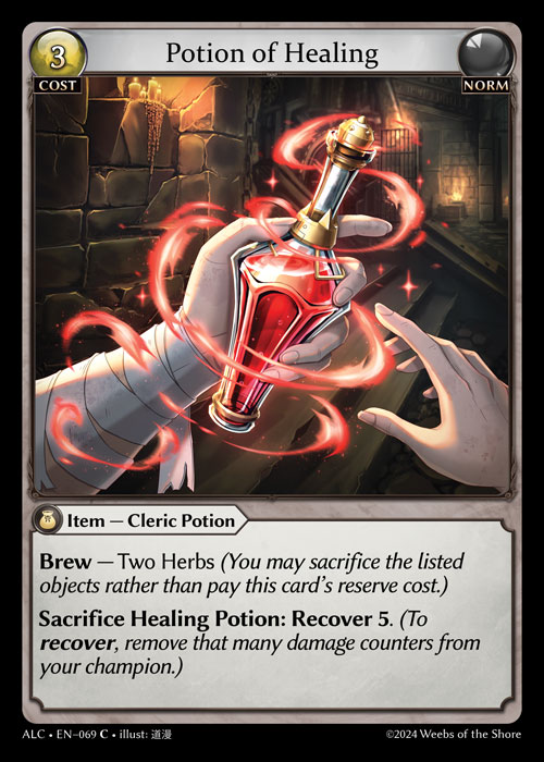 Potion of Healing ALC-EN-069-Normal-Common (C) - Alchemical Revolution - Grand Archive Card