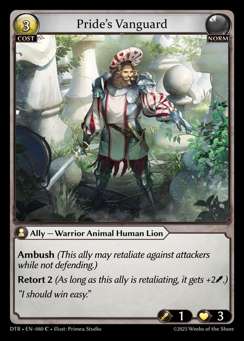 Pride's Vanguard DTR-EN-080-Normal-Common (C) - Distorted Reflections - Grand Archive Card