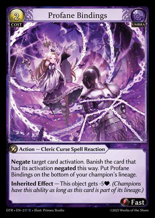 Profane Bindings DTR-EN-217-Normal-Rare (R) - Distorted Reflections - Grand Archive Card