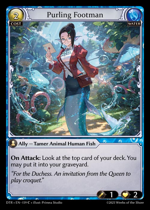 Purling Footman DTR-EN-159-Normal-Common (C) - Distorted Reflections - Grand Archive Card