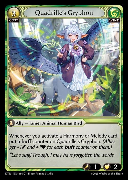 Quadrille's Gryphon DTR-EN-186-Normal-Common (C) - Distorted Reflections - Grand Archive Card