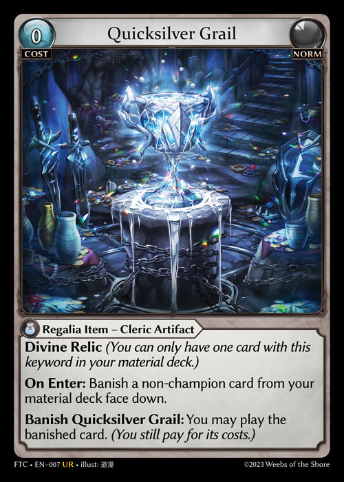 Quicksilver Grail FTC-EN-007-Normal-Ultra Rare (UR) - Fractured Crown - Grand Archive Card