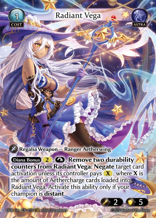 Radiant Vega DTR 1st-EN-035-Normal-Ultra Rare (UR) - Distorted Reflections First Edition - Grand Archive Card