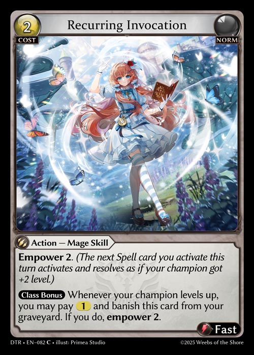 Recurring Invocation DTR-EN-082-Normal-Common (C) - Distorted Reflections - Grand Archive Card