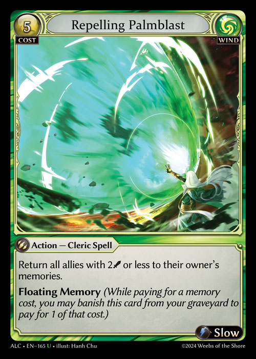Repelling Palmblast ALC-EN-165-Normal-Uncommon (U) - Alchemical Revolution - Grand Archive Card