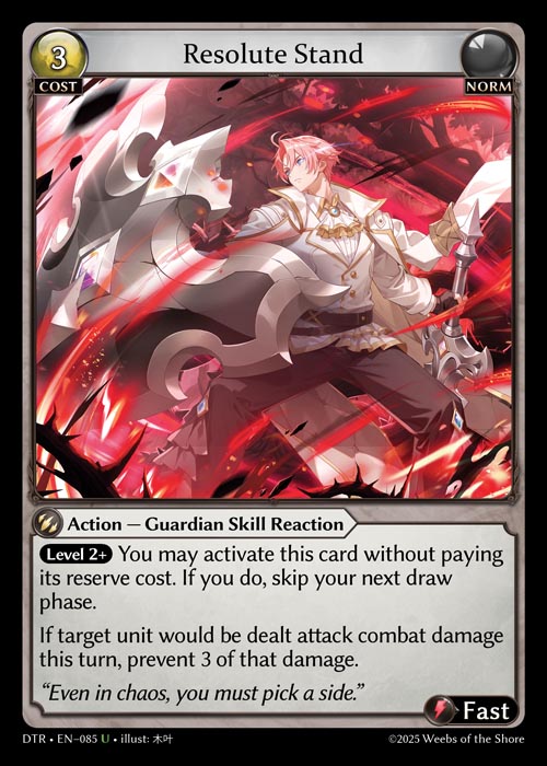 Resolute Stand DTR-EN-085-Normal-Uncommon (U) - Distorted Reflections - Grand Archive Card