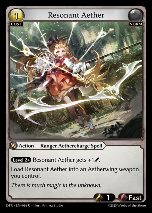 Resonant Aether DTR-EN-086-Normal-Common (C) - Distorted Reflections - Grand Archive Card