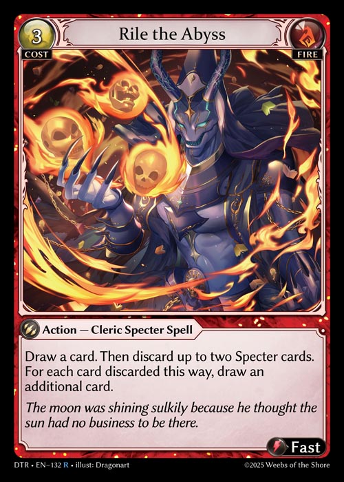 Rile the Abyss DTR-EN-132-Normal-Rare (R) - Distorted Reflections - Grand Archive Card