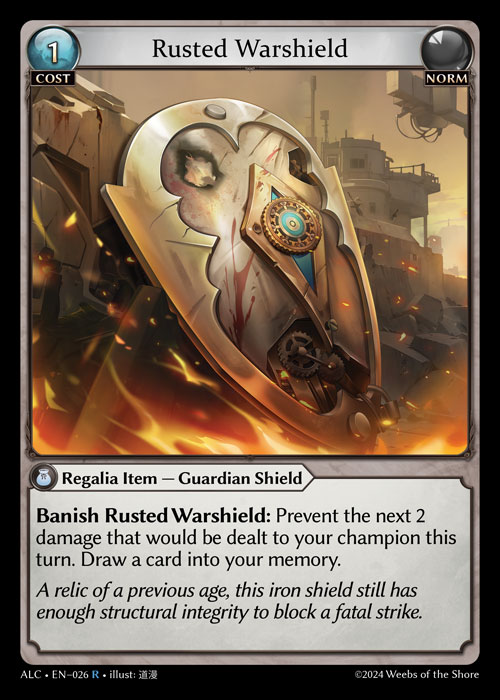 Rusted Warshield ALC-EN-026-Normal-Rare (R) - Alchemical Revolution - Grand Archive Card