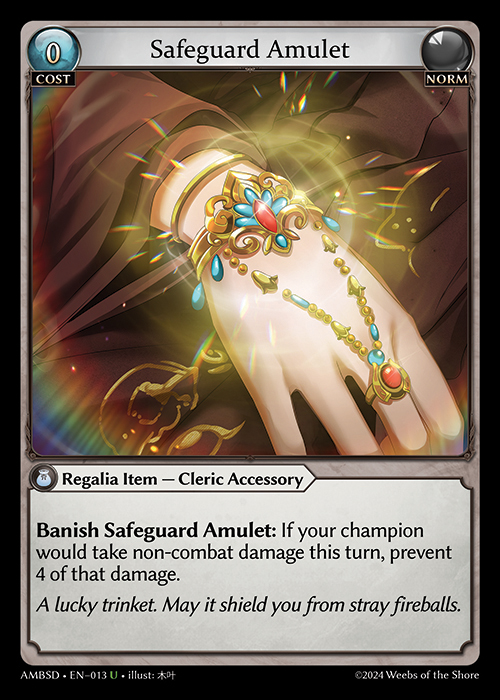 Safeguard Amulet AMBSD-EN-013-Normal-Common (C) - Mortal Ambition Starter Decks - Grand Archive Card