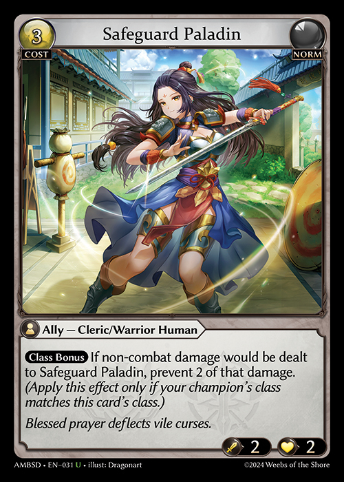 Safeguard Paladin AMBSD-EN-031-Normal-Uncommon (U) - Mortal Ambition Starter Decks - Grand Archive Card
