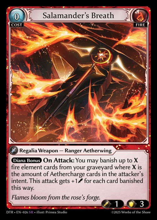 Salamander's Breath DTR-EN-026-Normal-Super Rare (SR) - Distorted Reflections - Grand Archive Card