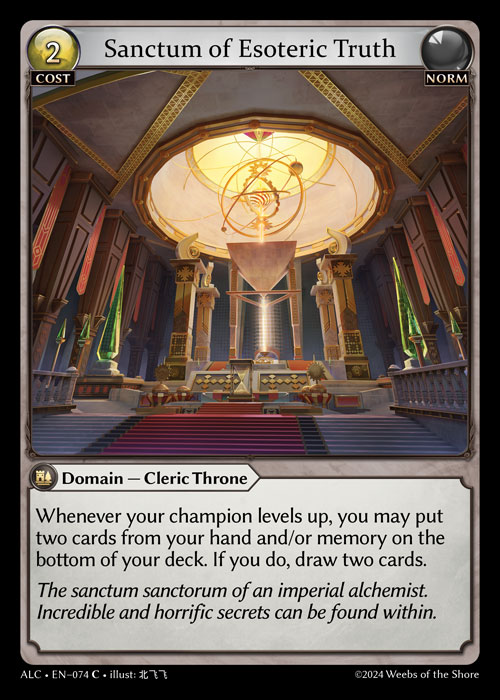 Sanctum of Esoteric Truth ALC-EN-074-Normal-Common (C) - Alchemical Revolution - Grand Archive Card
