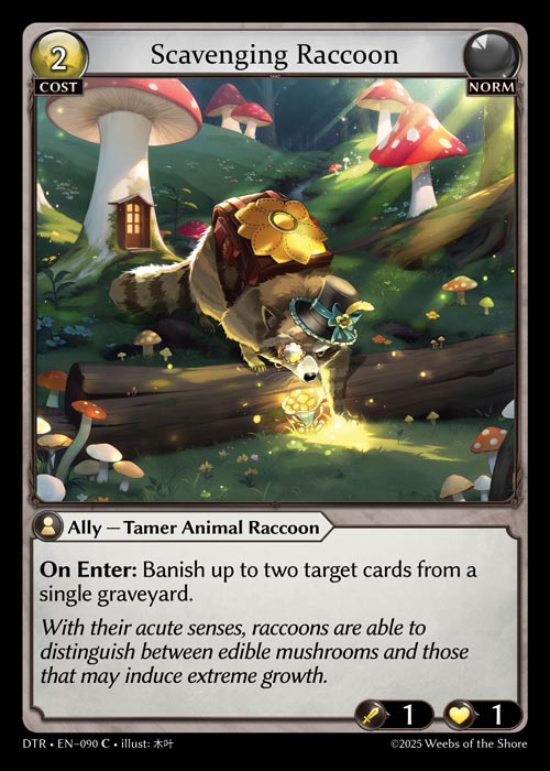 Scavenging Raccoon DTR-EN-090-Normal-Common (C) - Distorted Reflections - Grand Archive Card