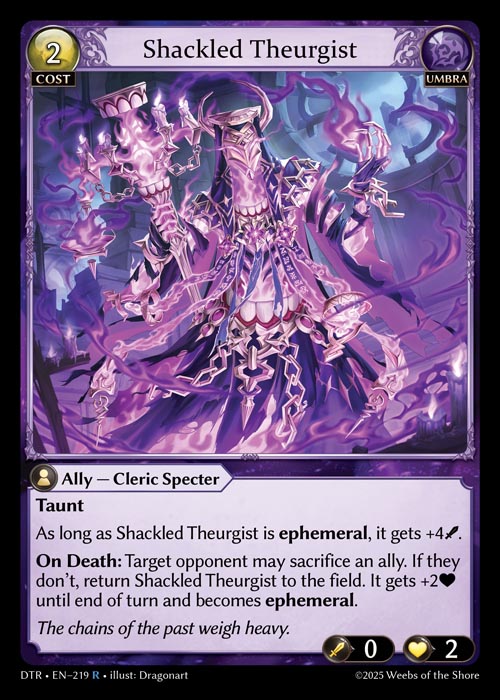 Shackled Theurgist DTR-EN-219-Normal-Rare (R) - Distorted Reflections - Grand Archive Card