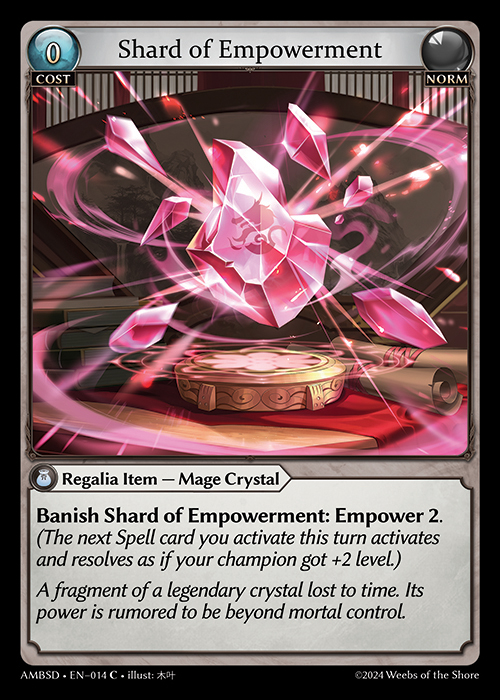 Shard of Empowerment AMBSD-EN-014-Normal-Common (C) - Mortal Ambition Starter Decks - Grand Archive Card