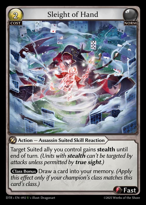 Sleight of Hand DTR-EN-092-Normal-Uncommon (U) - Distorted Reflections - Grand Archive Card