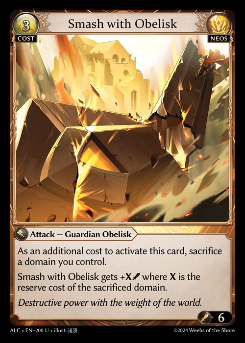 Smash with Obelisk ALC-EN-200-Normal-Uncommon (U) - Alchemical Revolution - Grand Archive Card