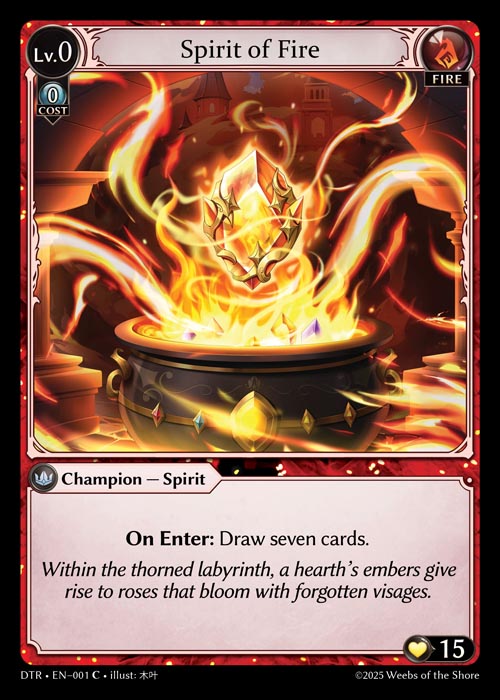 Spirit of Fire DTR-EN-001-Normal-Common (C) - Distorted Reflections - Grand Archive Card