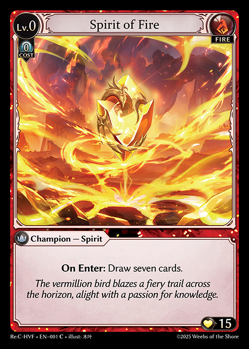Spirit of Fire ReC-HVF-EN-001-Normal-Common (C) - Re:Collection Heaven's Favored - Grand Archive Card