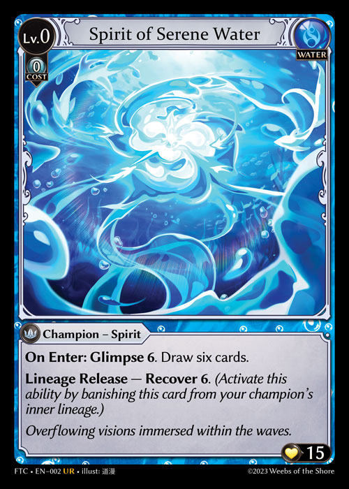 Spirit of Serene Water FTC-EN-002-Normal-Ultra Rare (UR) - Fractured Crown - Grand Archive Card