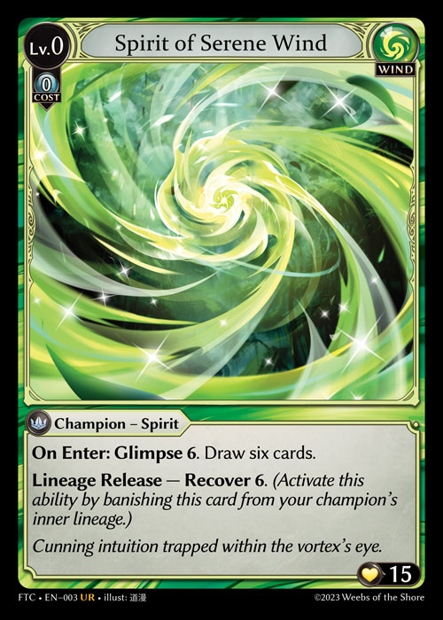 Spirit of Serene Wind FTC-EN-003-Normal-Ultra Rare (UR) - Fractured Crown - Grand Archive Card