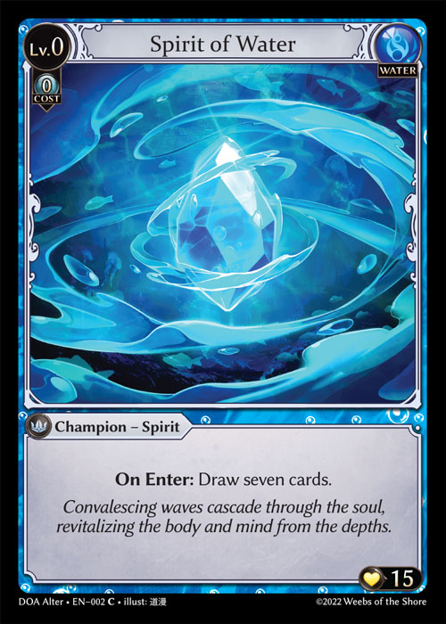 Spirit of Water DOA Alter-EN-002-Normal-Common (C) - Dawn of Ashes Alter Edition - Grand Archive Card