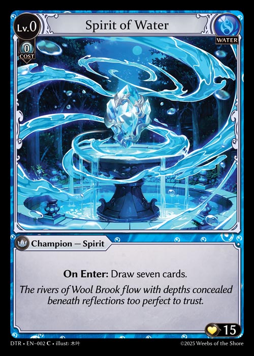 Spirit of Water DTRSD-EN-002-Normal-Common (C) - Distorted Reflections Starter Decks - Grand Archive Card