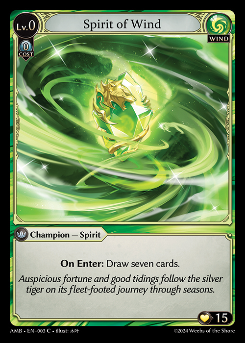 Spirit of Wind AMB-EN-003-Normal-Common (C) - Mortal Ambition - Grand Archive Card